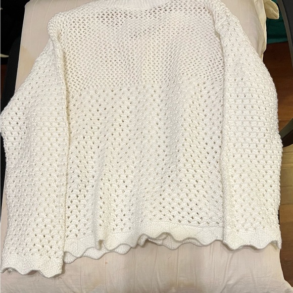 NWT: White Baby Gap button down crochet, woolen, knit sweater for cool weather. - Picture 2 of 3